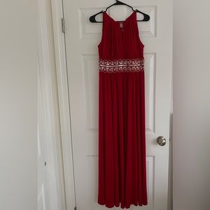 Burgundy red floor length gown